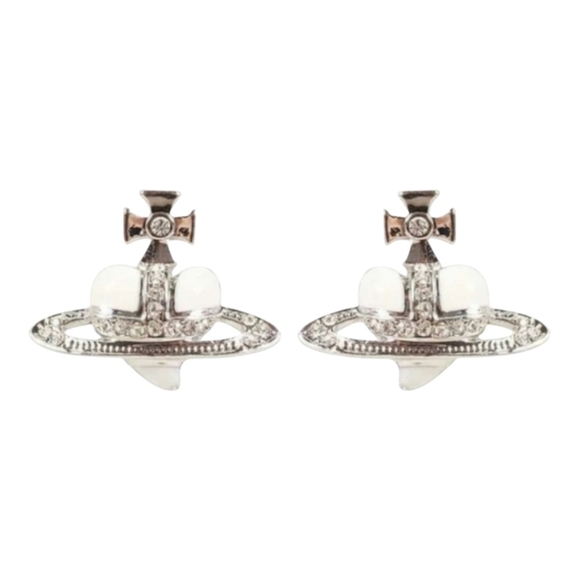 Orb Heart Earrings (white) - Picture 1 of 4